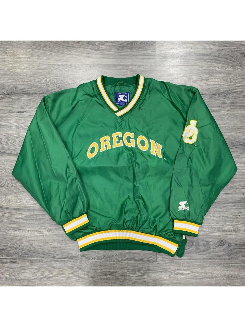 Vintage 90S Starter University Of Oregon Ducks Jacket XL RARE MENS GREEN LOGO